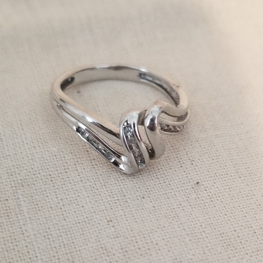 Sterling with diamond accents